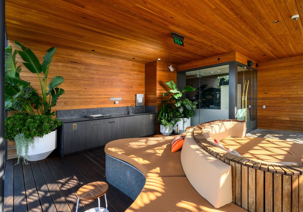 Espace barbecue sur un roof top
